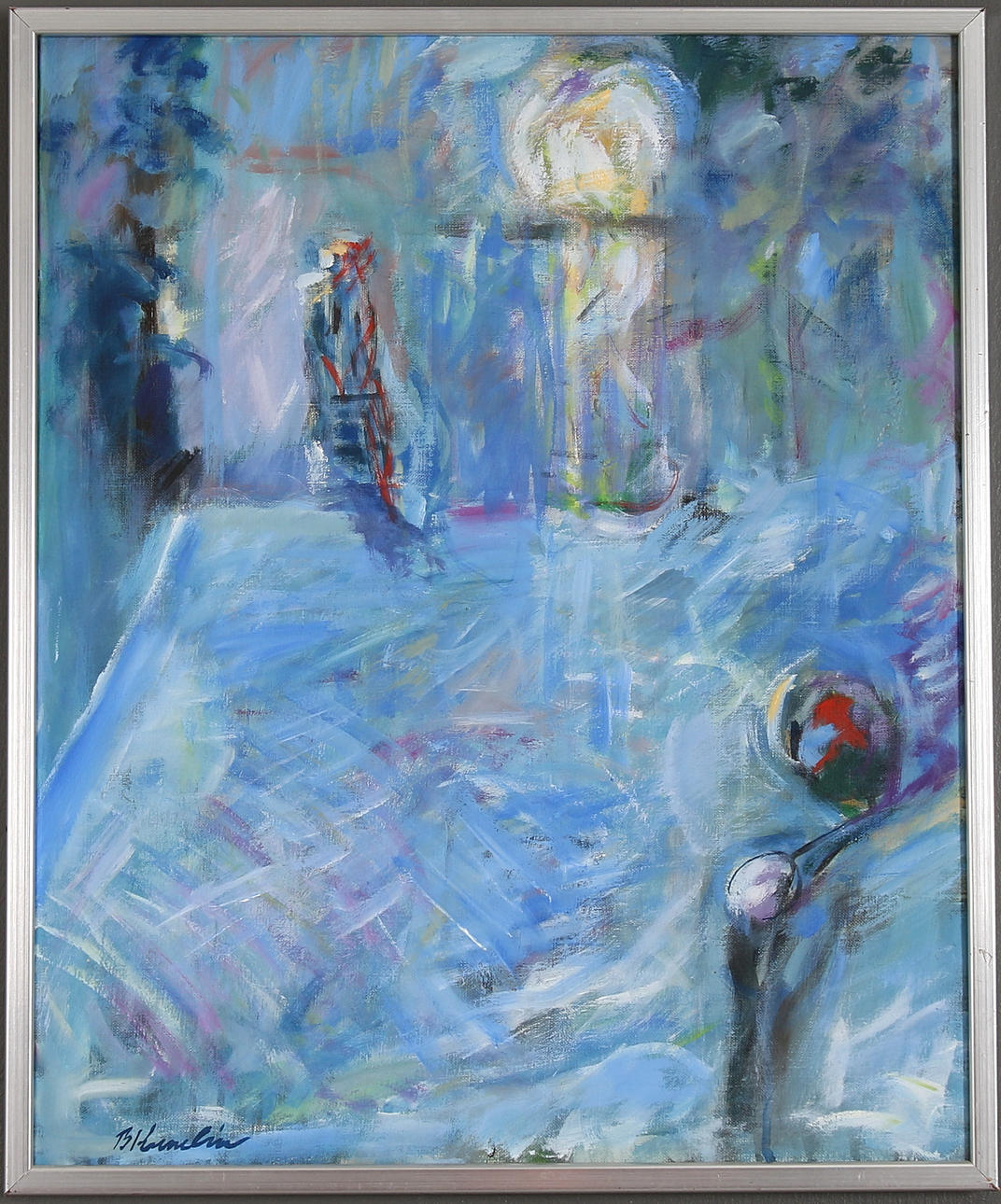 BERNT KUMLIN. "Silverskeden", olja på duk, signerad.