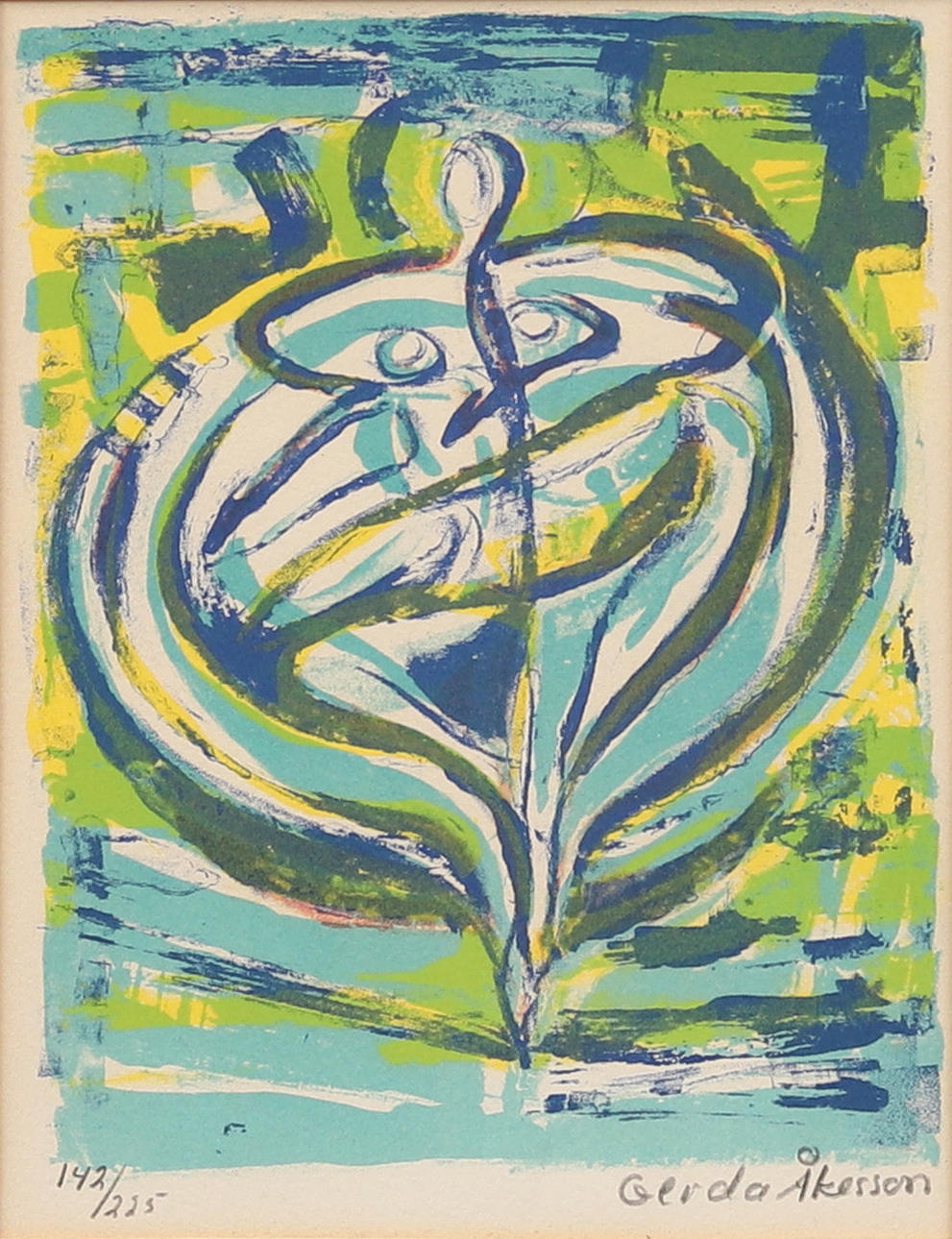 GERDA ÅKESSON (1909-1992). Dansös, lithograph no. 142/225, signed.