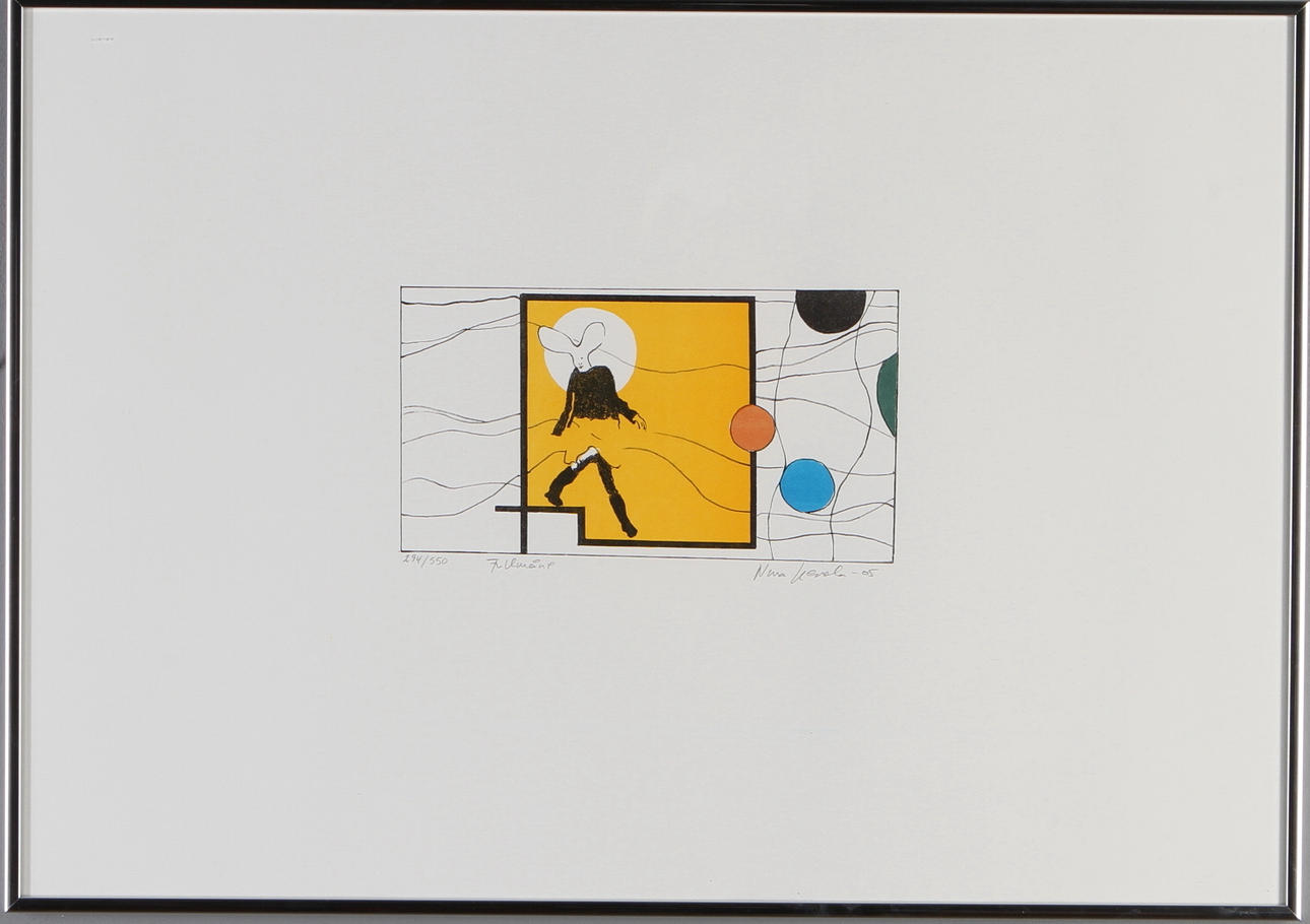 NINA KEROLA. "Fullmåne", färglitografi, signerad och numrerad 294/550.