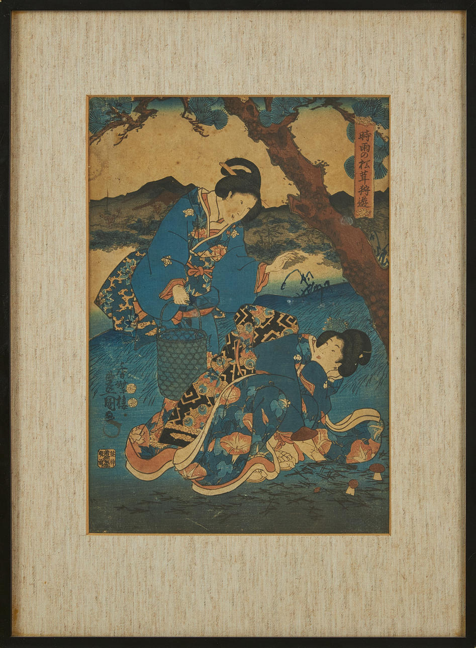 OIDENTIFIERAD KONSTNÄR. TRÄSNITT, Japan, 1800-tal.