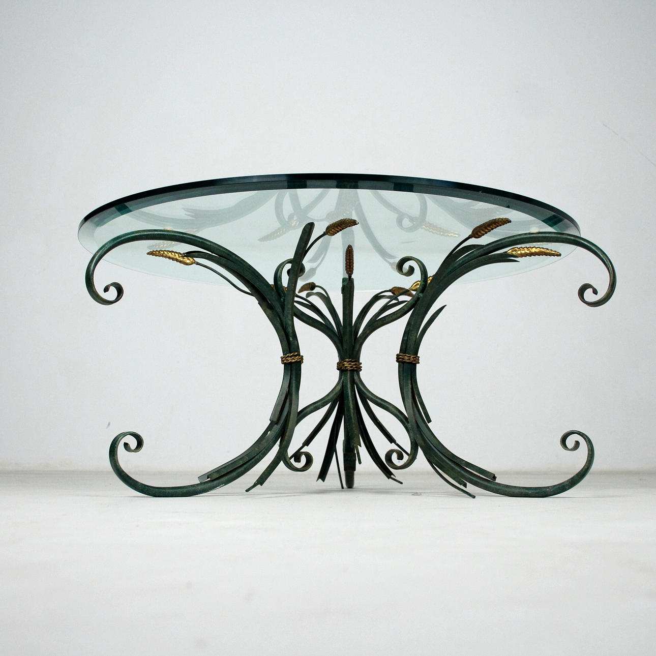 HANS KOGL. Table / coffee table, metal / glass, 1970s.