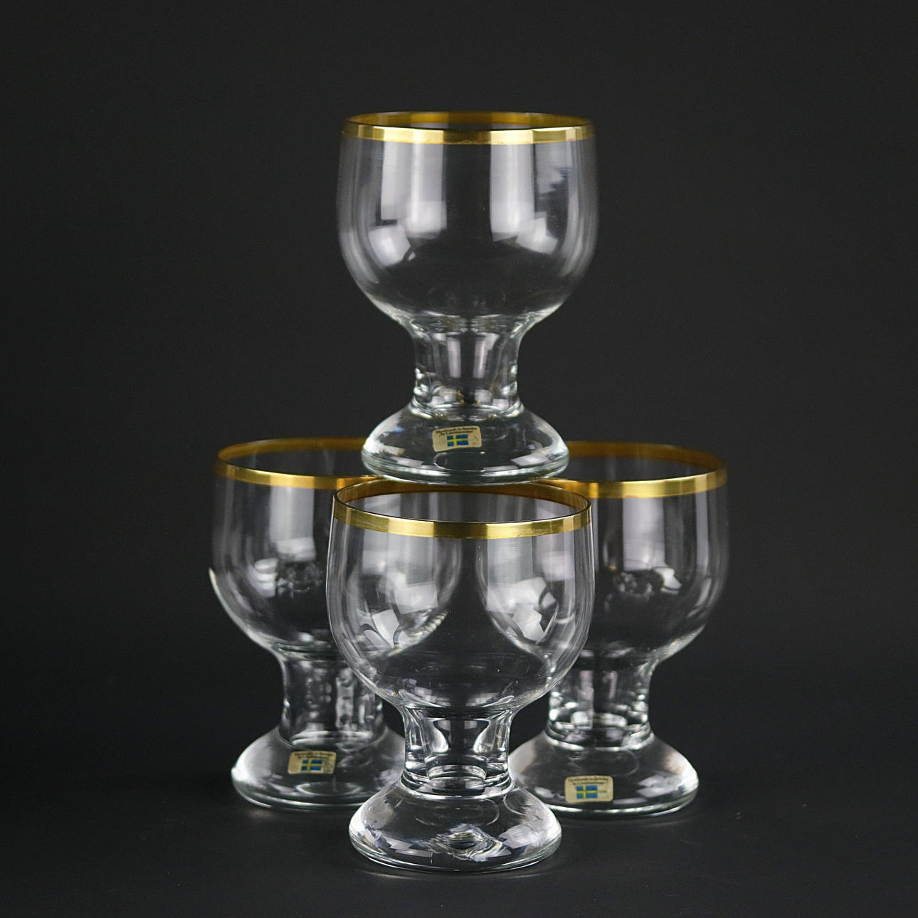 ÖLGLAS, 4 st. Lindshammar, 1900-tal.