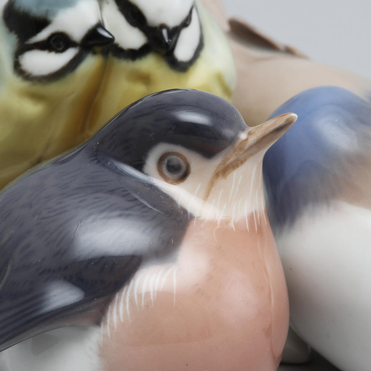 Fåglar, 4 st, porslin, B&G, Hutschenreuther.