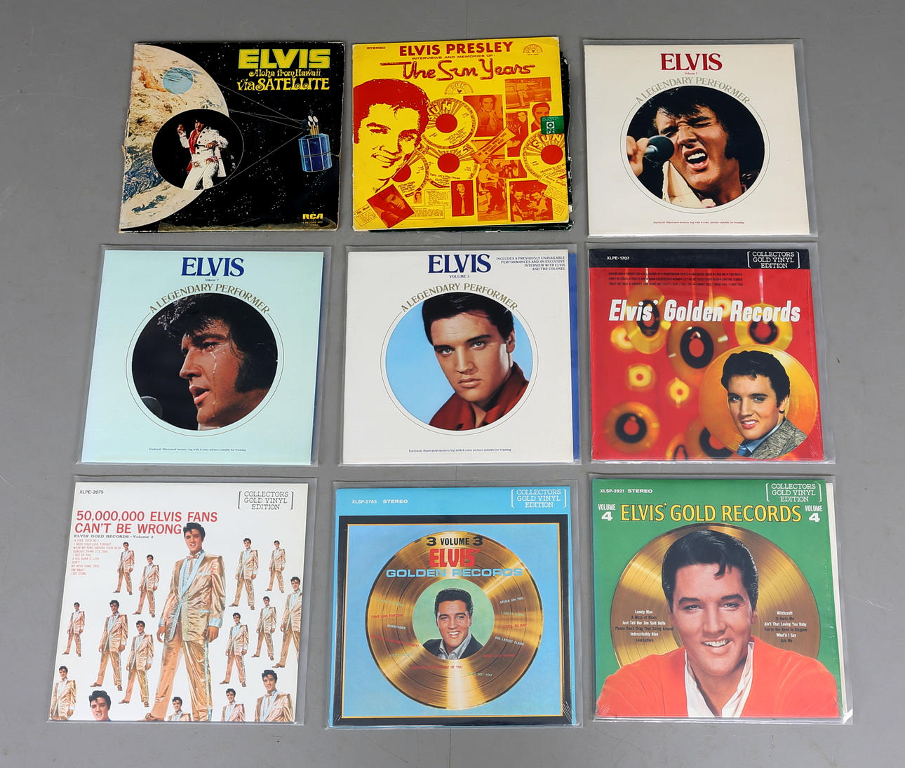 VINYLSKIVOR, 9 st, Elvis Presley.