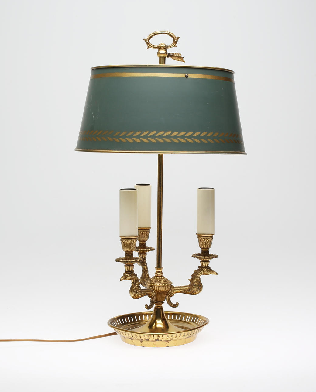 LÄSLAMPA, så kallad lampe à bouillotte, mässing, 1900-tal.