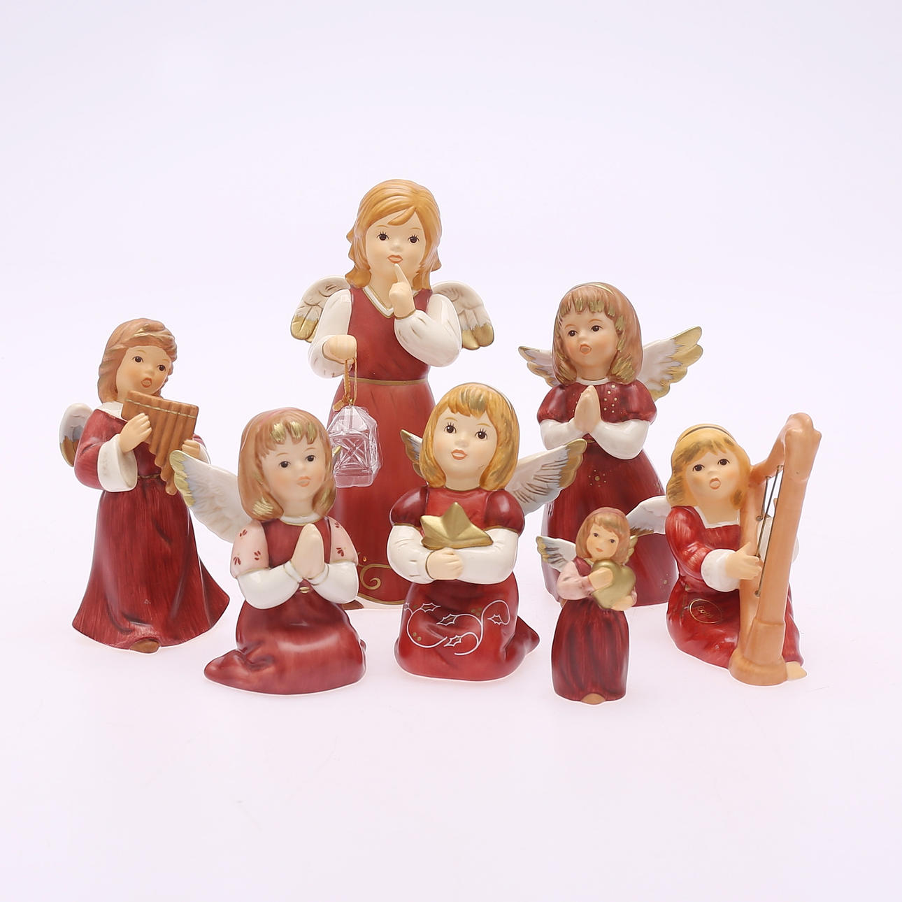 FIGURINES, 7 pcs, Christmas Angels, 2003-2010, Goebel.