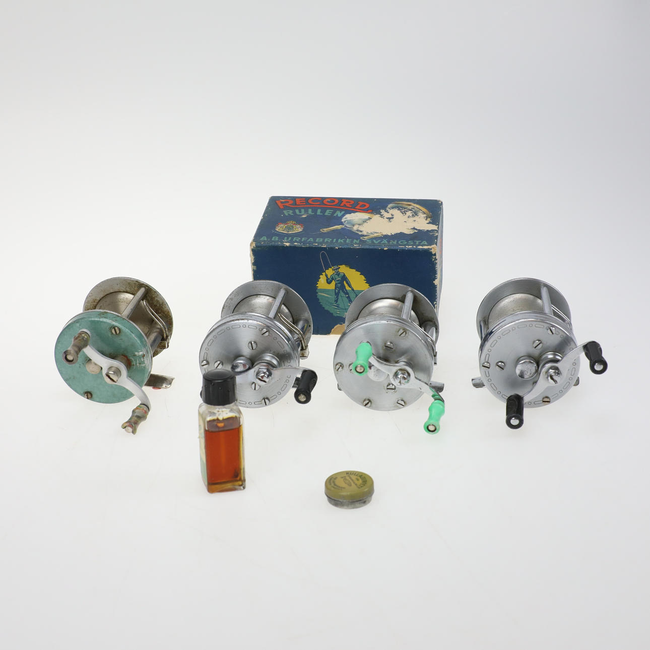 SPINNRULLAR, 4 st, Record,AB Urfabriken,Svängsta.