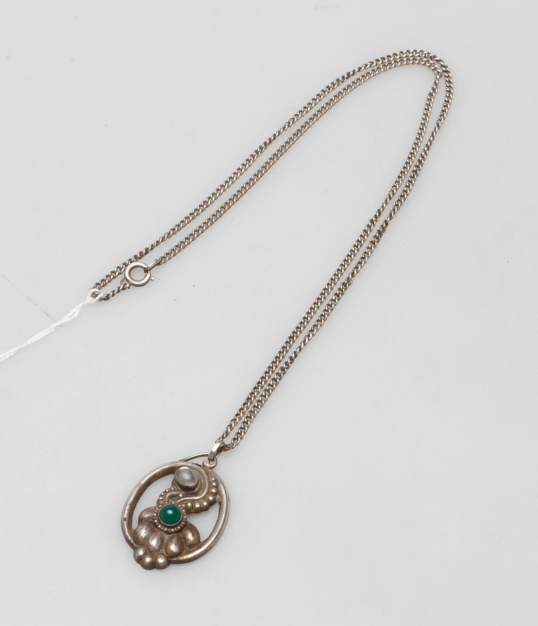 HALSSMYCKE, silver med stenar, jugendstil, Kay Bojesen, Rungsted, Danmark, 1900-talets första hälft.