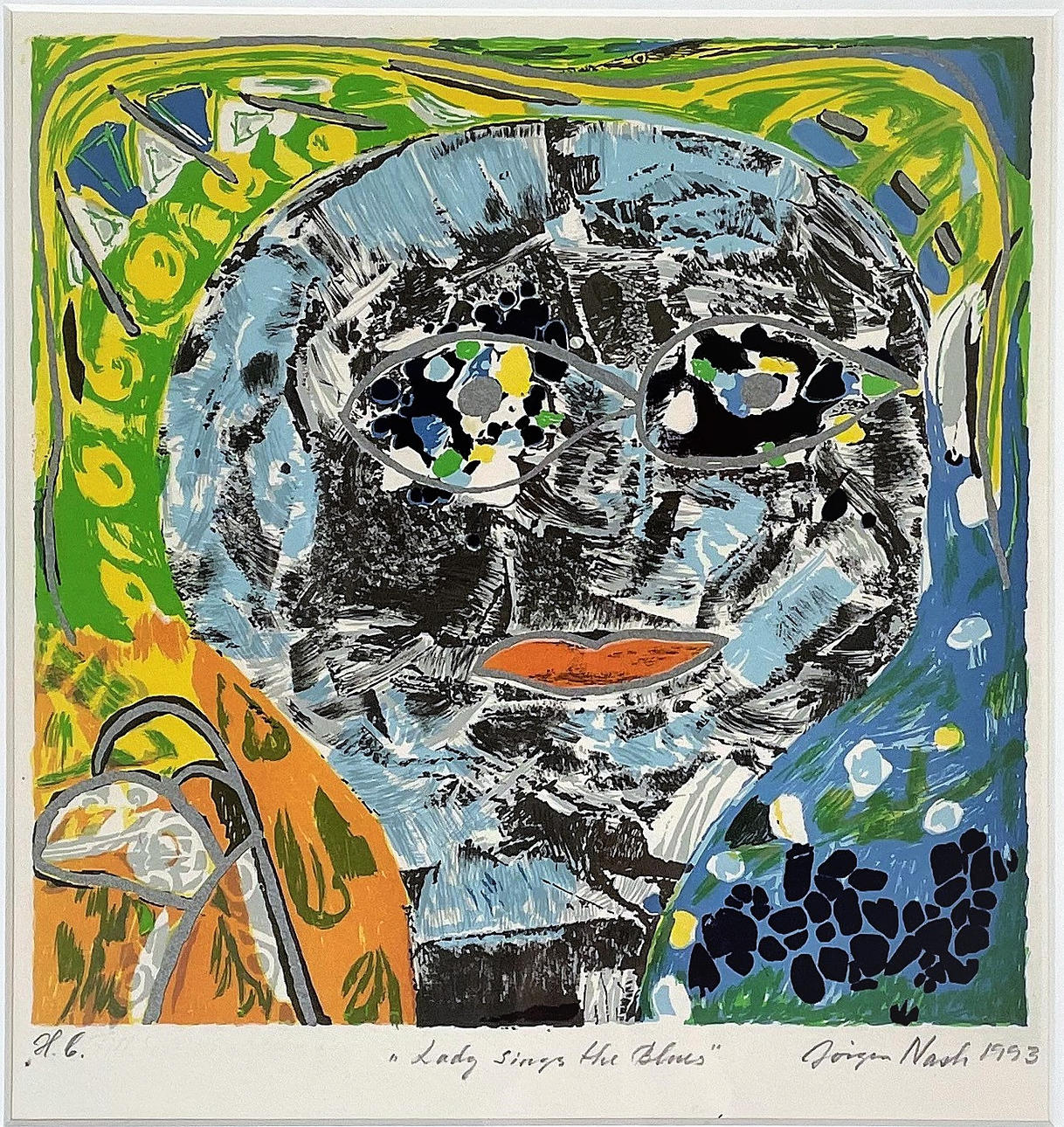 JØRGEN NASH. 1920-2004, lithograph, signed 1993.