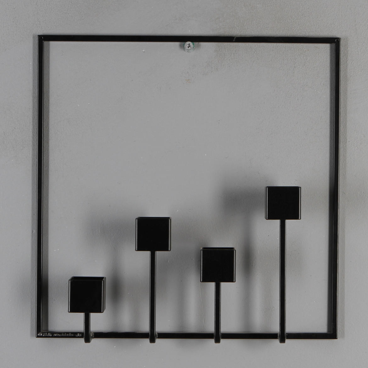 VÄGGKANDELABER, för 4 ljus, smide, Georg Toth, Stockholm -86.