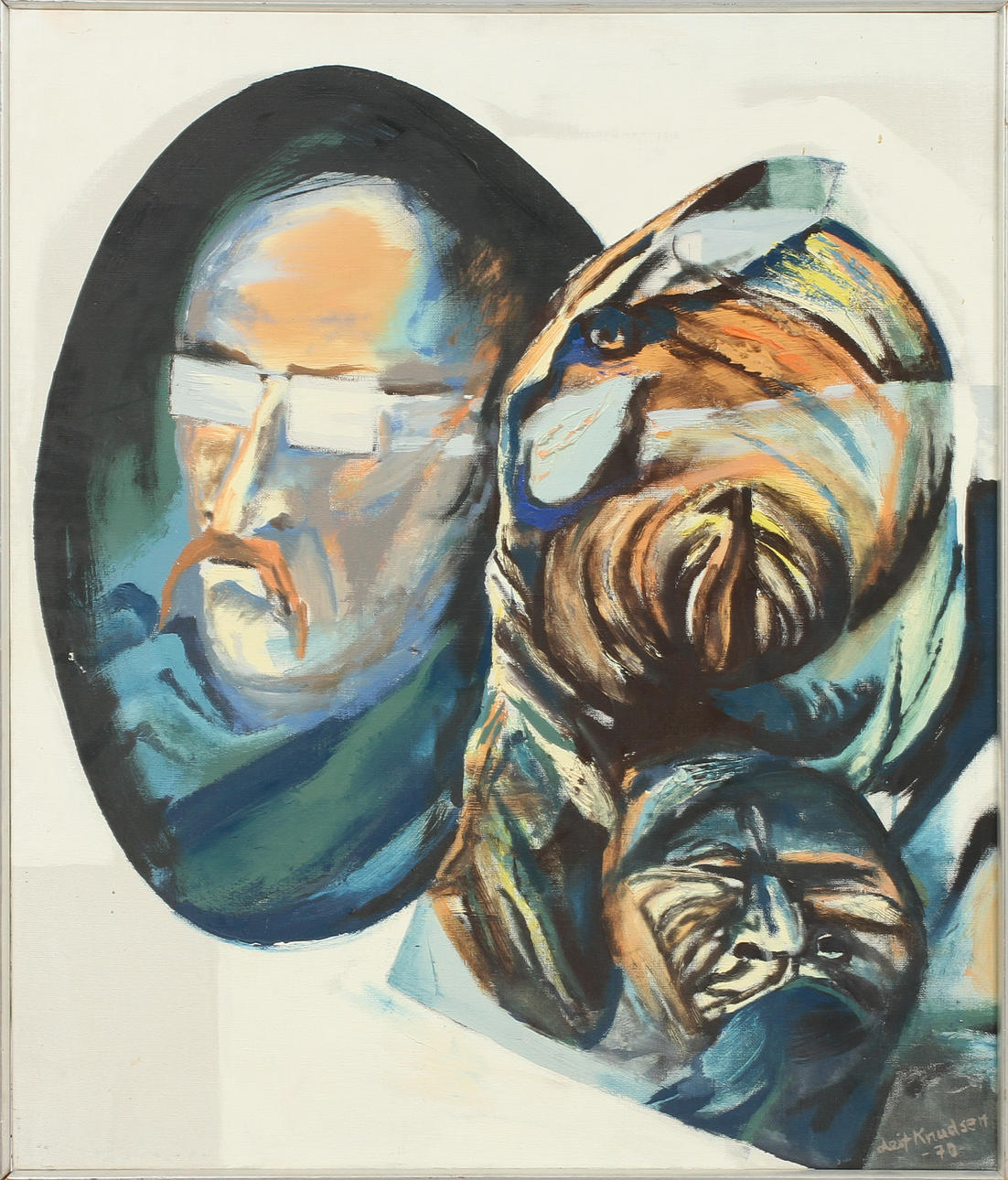 LEIF KNUDSEN. "Don Quijote", olja på duk, signerad-70.