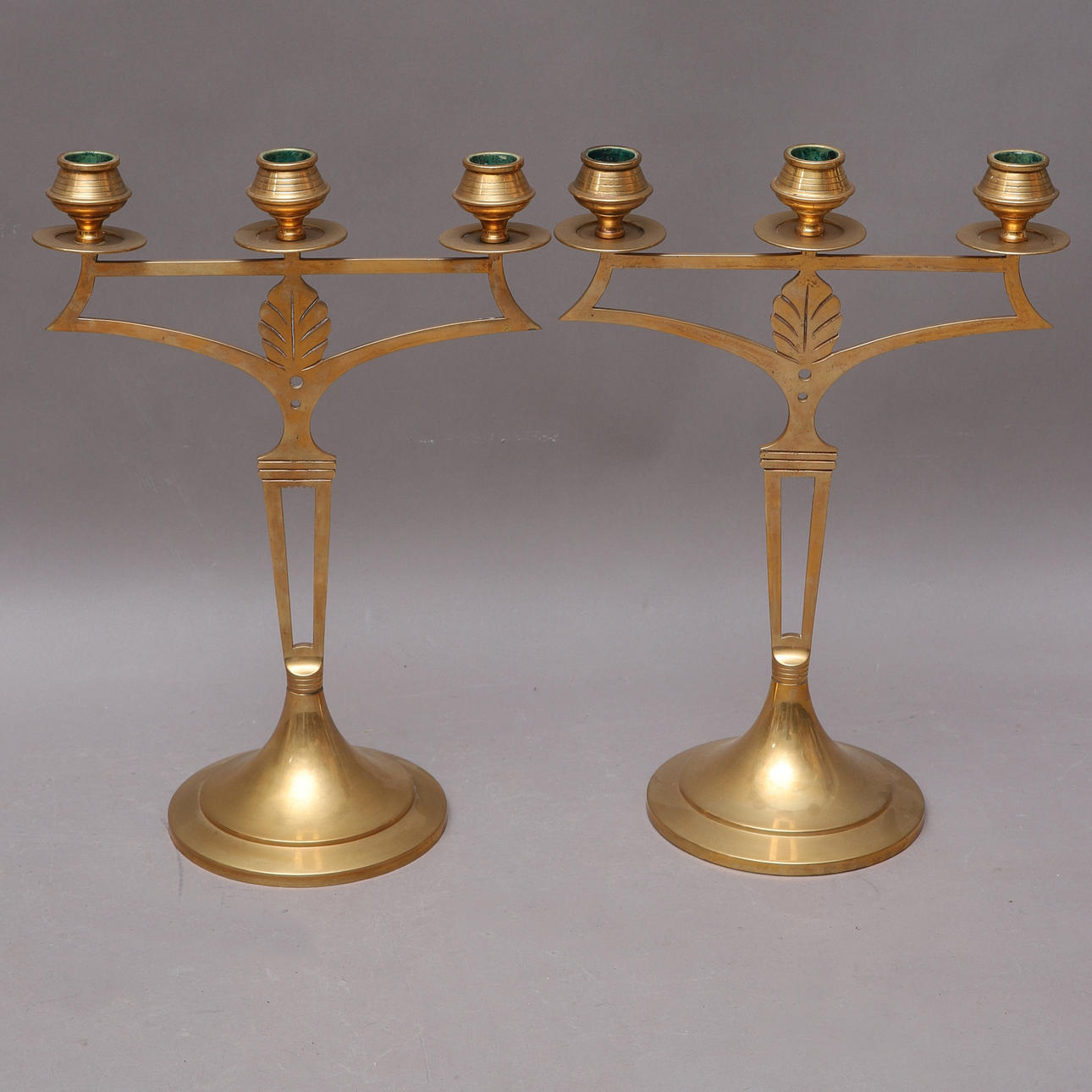 CANDELABRAR, et par, messing, Jugend.