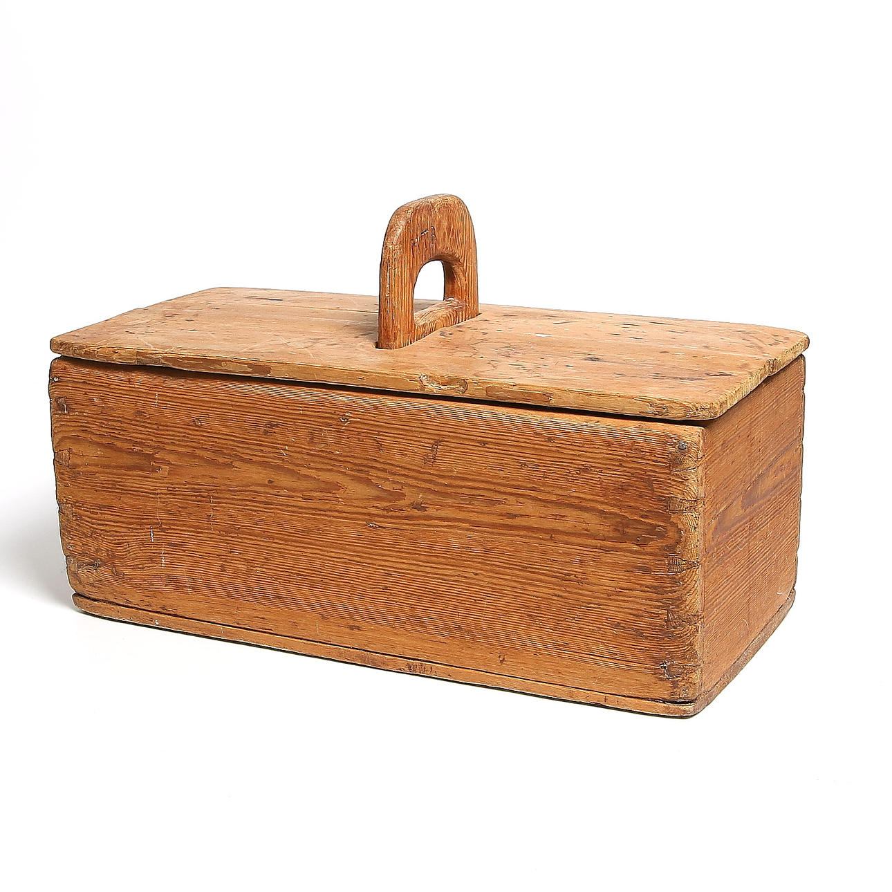 VERKTYGSLÅDA, allmoge, bomärkt "MTB", 1800-tal.