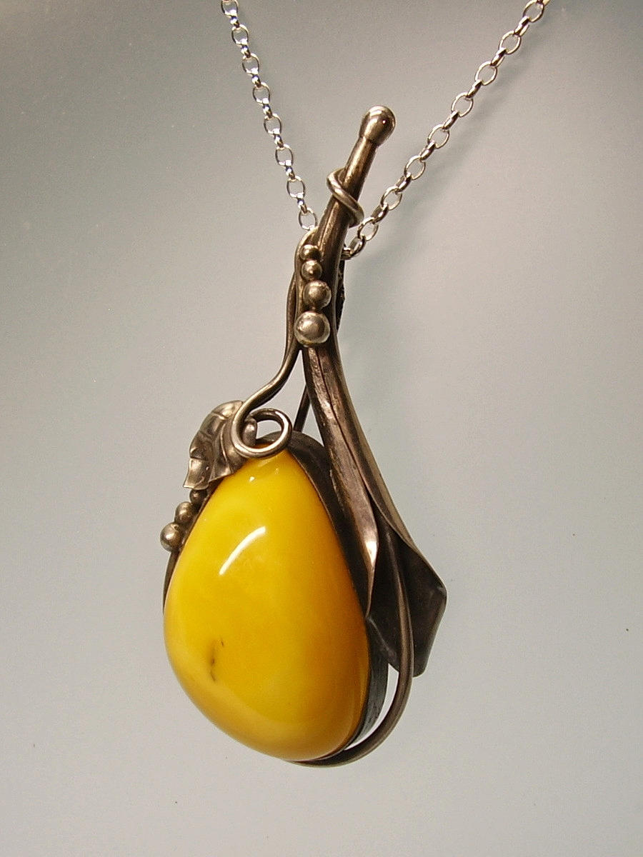 BERNSTEIN ANHÄNGER SILBER 925 Butterscotch Bernstein.