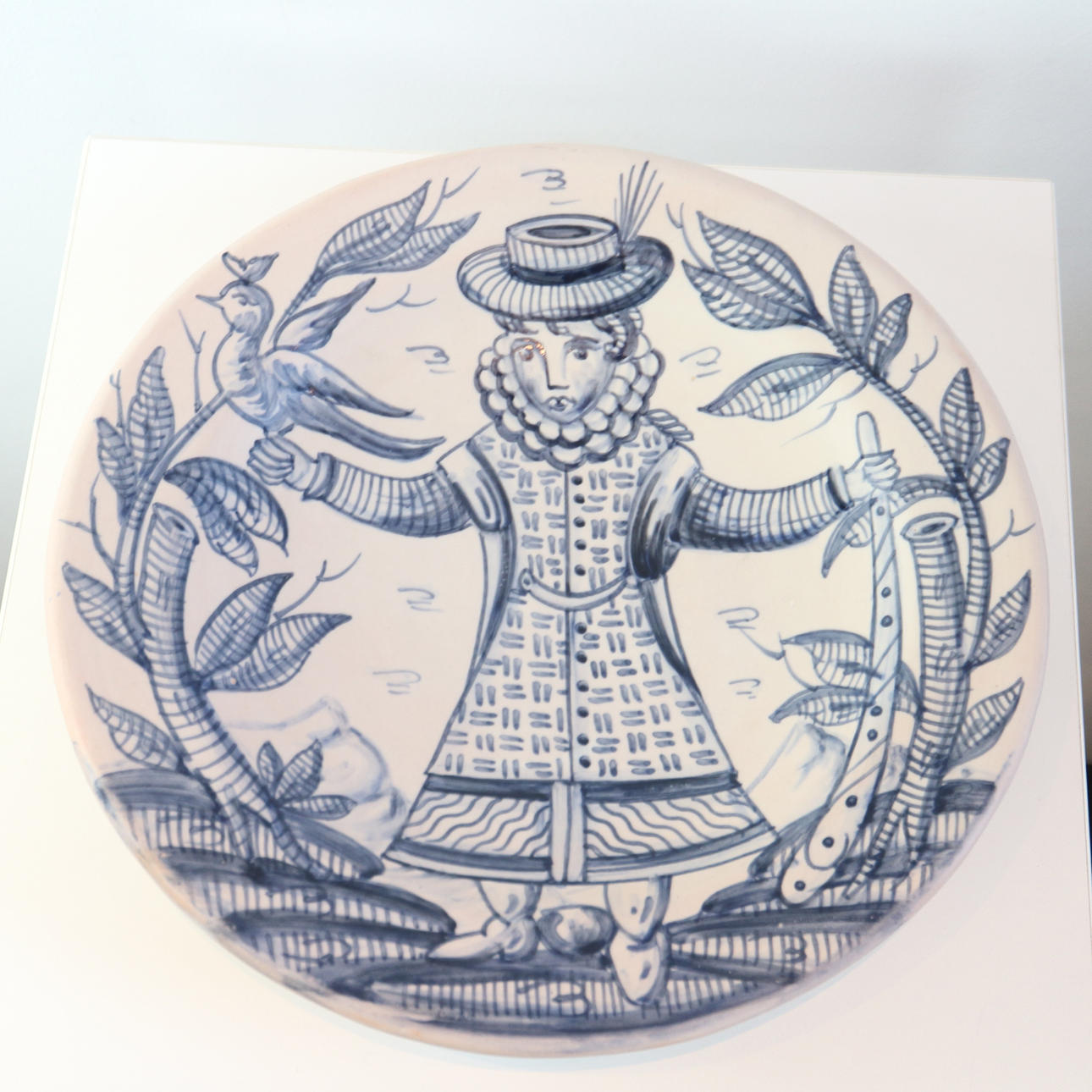 HANDBEMALTER KERAMIK WANDTELLER TALAVERA LA MENORA SPANIEN.