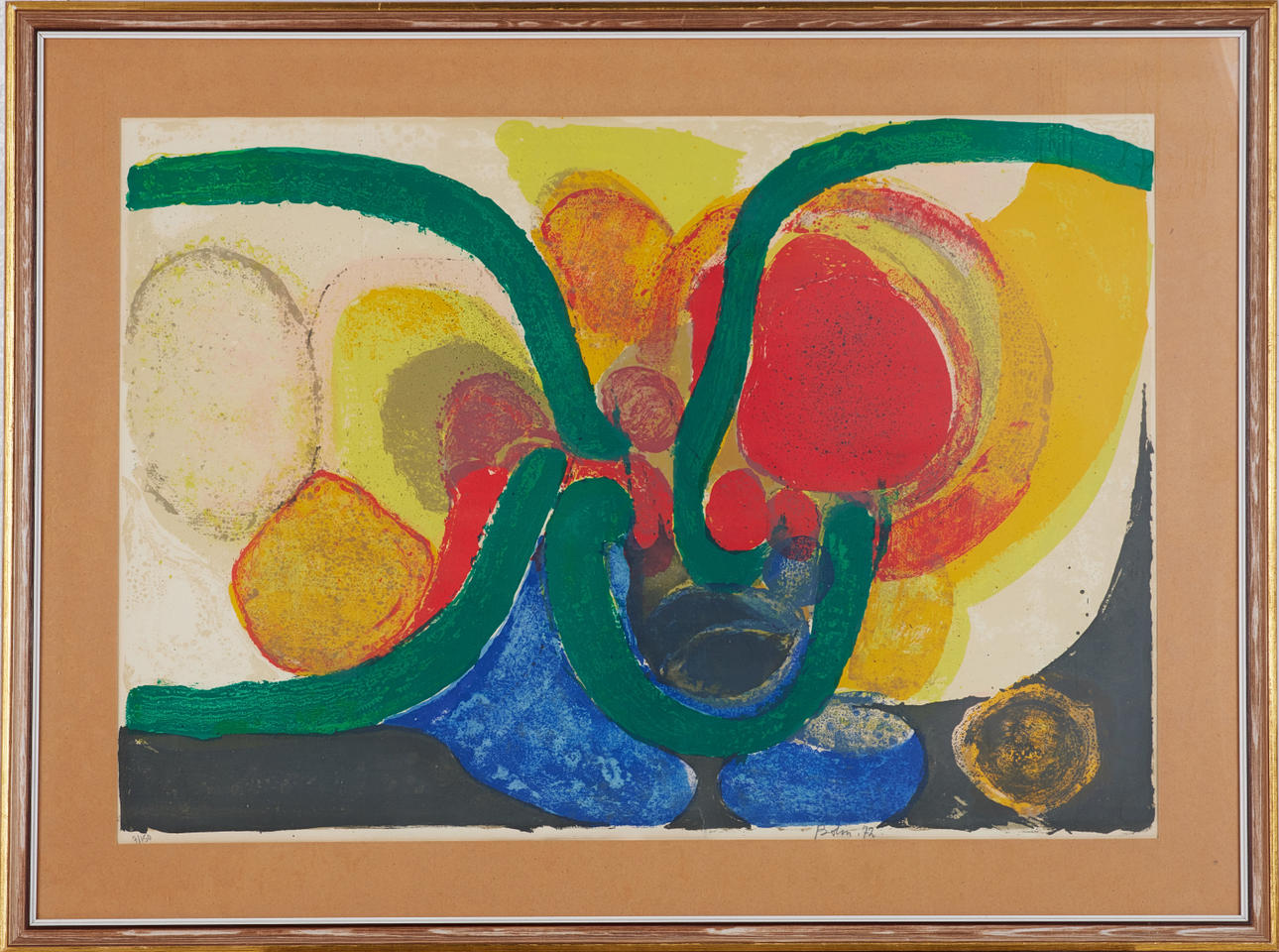 GUSTAV BOLIN (1920-1999):. Composition, color lithograph, signed and dated Bolin -72, 7/150.