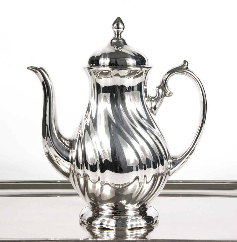 KAFFEKANNA. Porslin silverpläterad Marktredwitz, Thomas porslinsmanufakturen. 1900-tal.