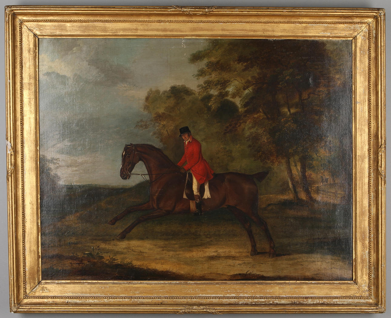 OKÄND KONSTNÄR. Ryttarporträtt, olja på duk, 1800-tal.