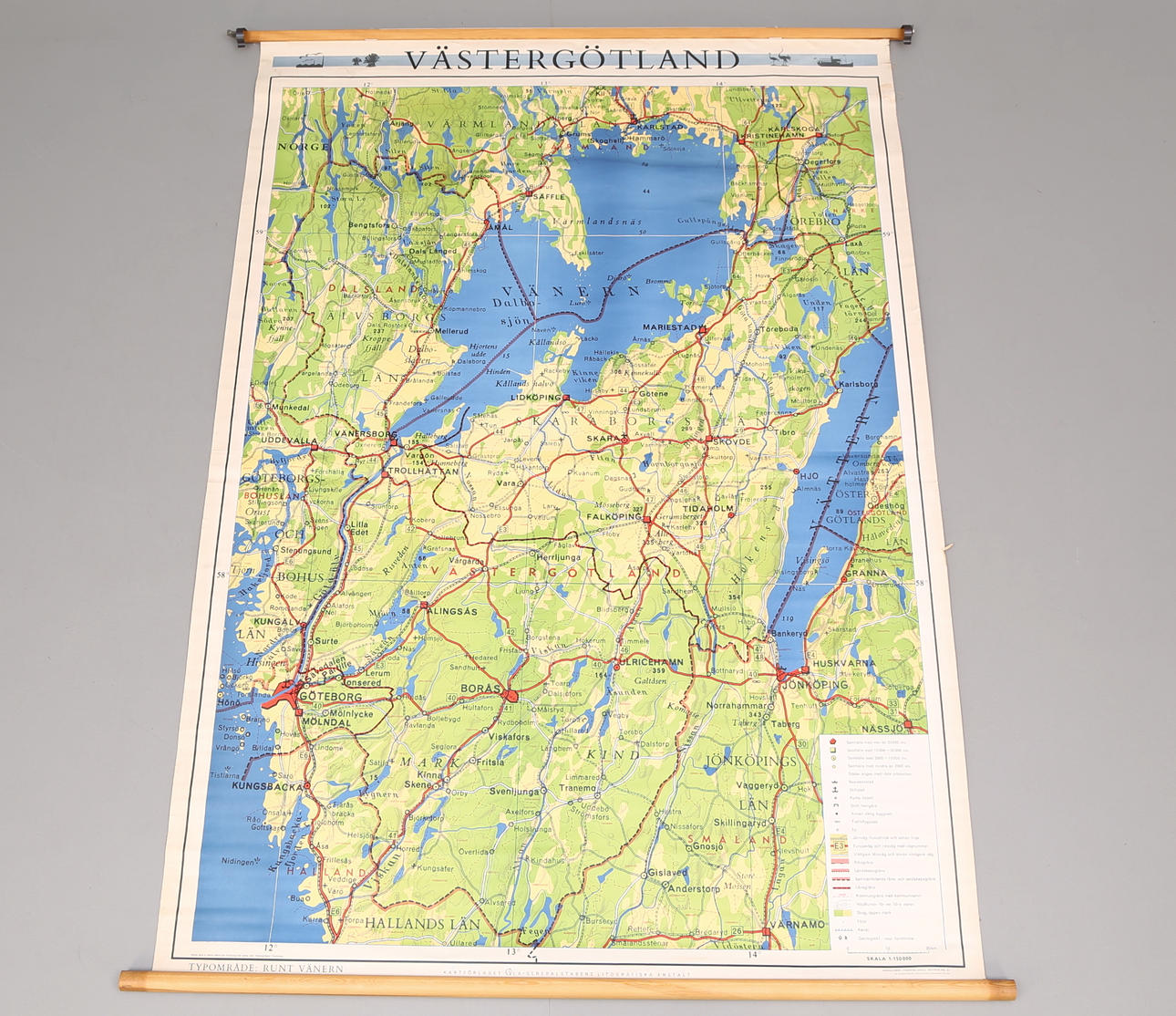 SKOLKARTA, Västergötland, 1900-talets andra hälft.