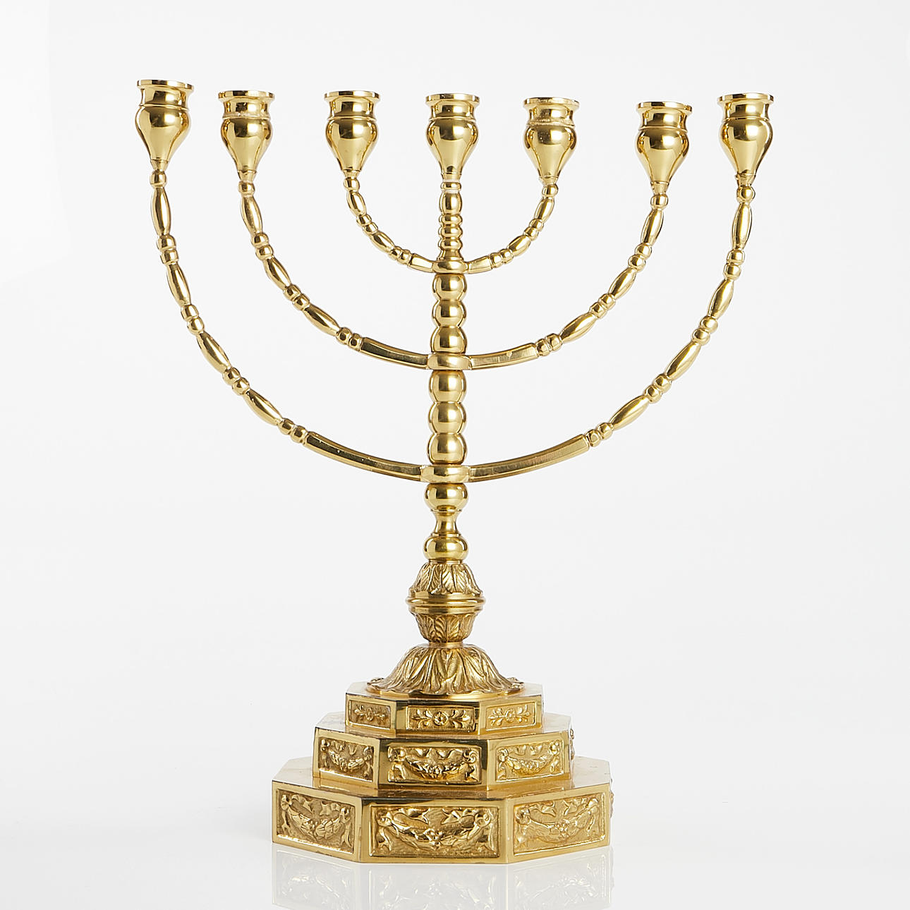 HANUKKAH, kandelaber, mässing, 1900-talets andra hälft.