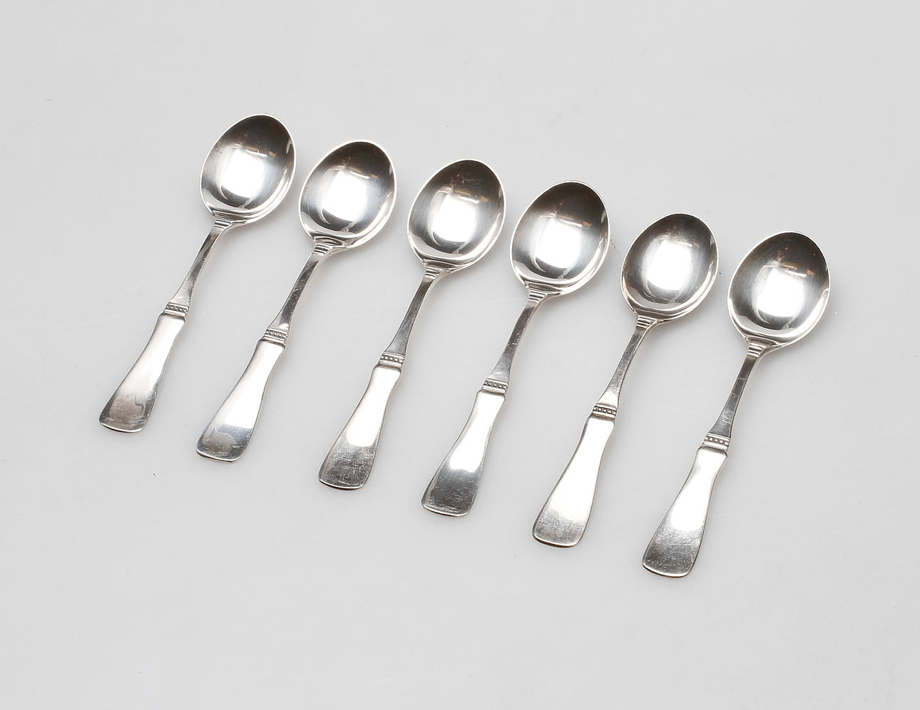 SKEDAR, 6 st, silver, "Uppsala", vikt ca. 67 gram.