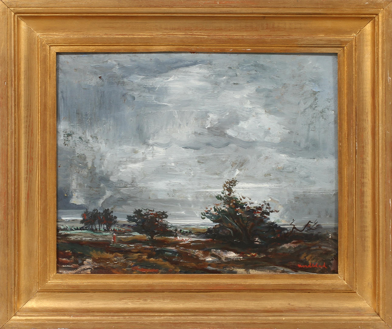 GÖSTA NORDBLAD. "kväll", olja på pannå, sign.