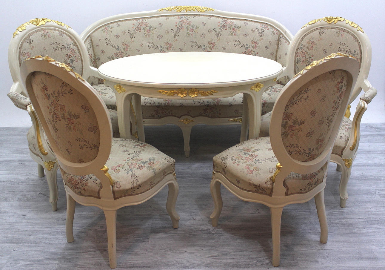 SALONGSGRUPP, 6 delar, Gustaviansk stil.