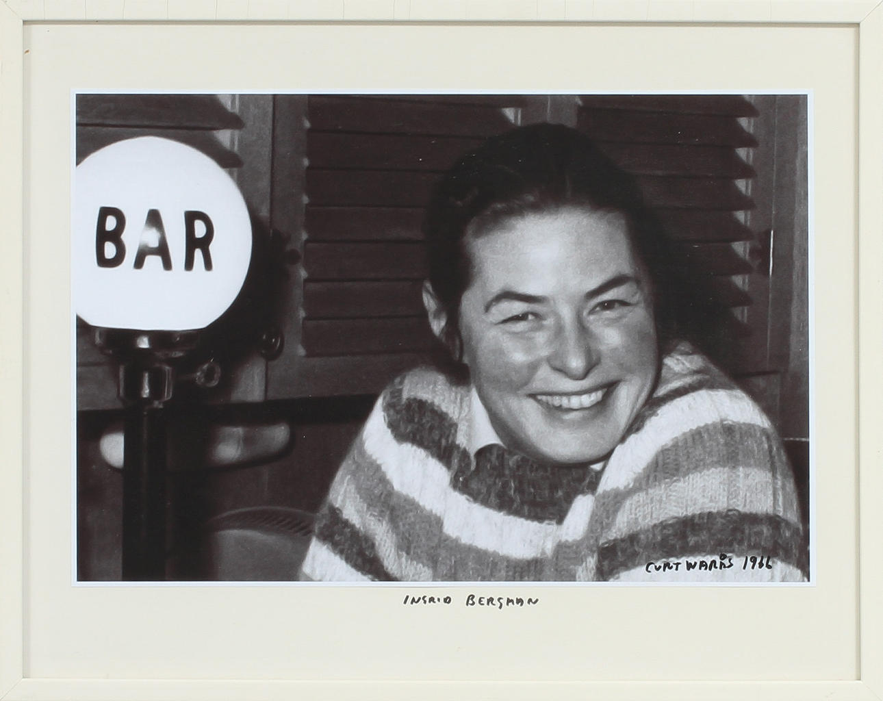 CURT WARÅS. "Ingrid Bergman", fotoprint, sign o dat 1966.