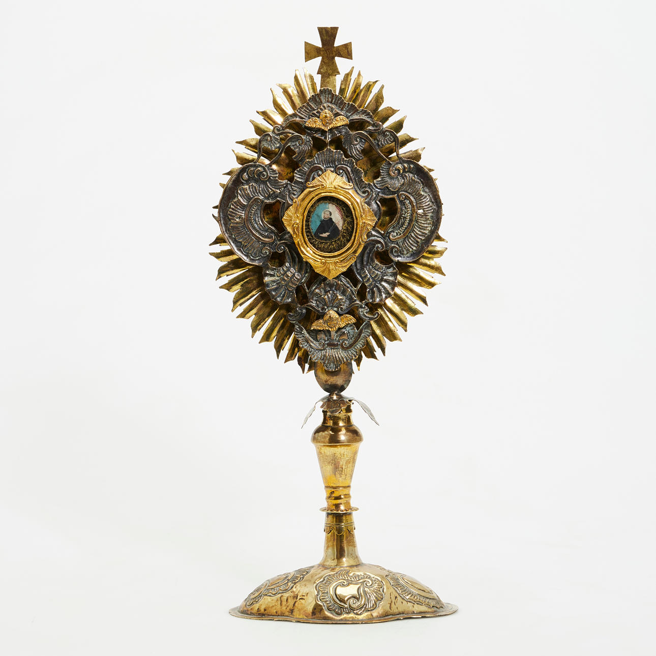 Monstranz / Ostensorium, Messing, 18. Jahrhundert, Süddeutschland.
