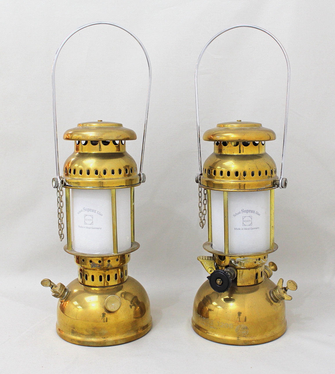 STORMLYKTA, 2 st, mässing glas.
