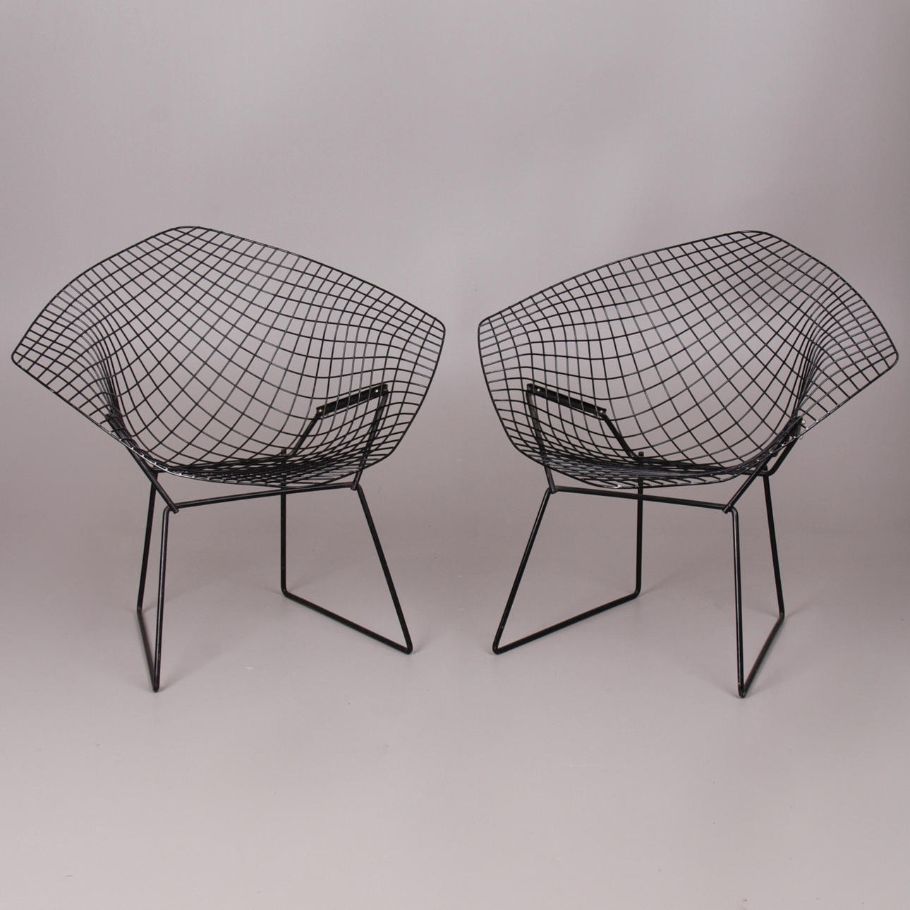 FÅTÖLJER, 2 st. Diamond Chair, Harry Bertoia, 1900-talets andra hälft.