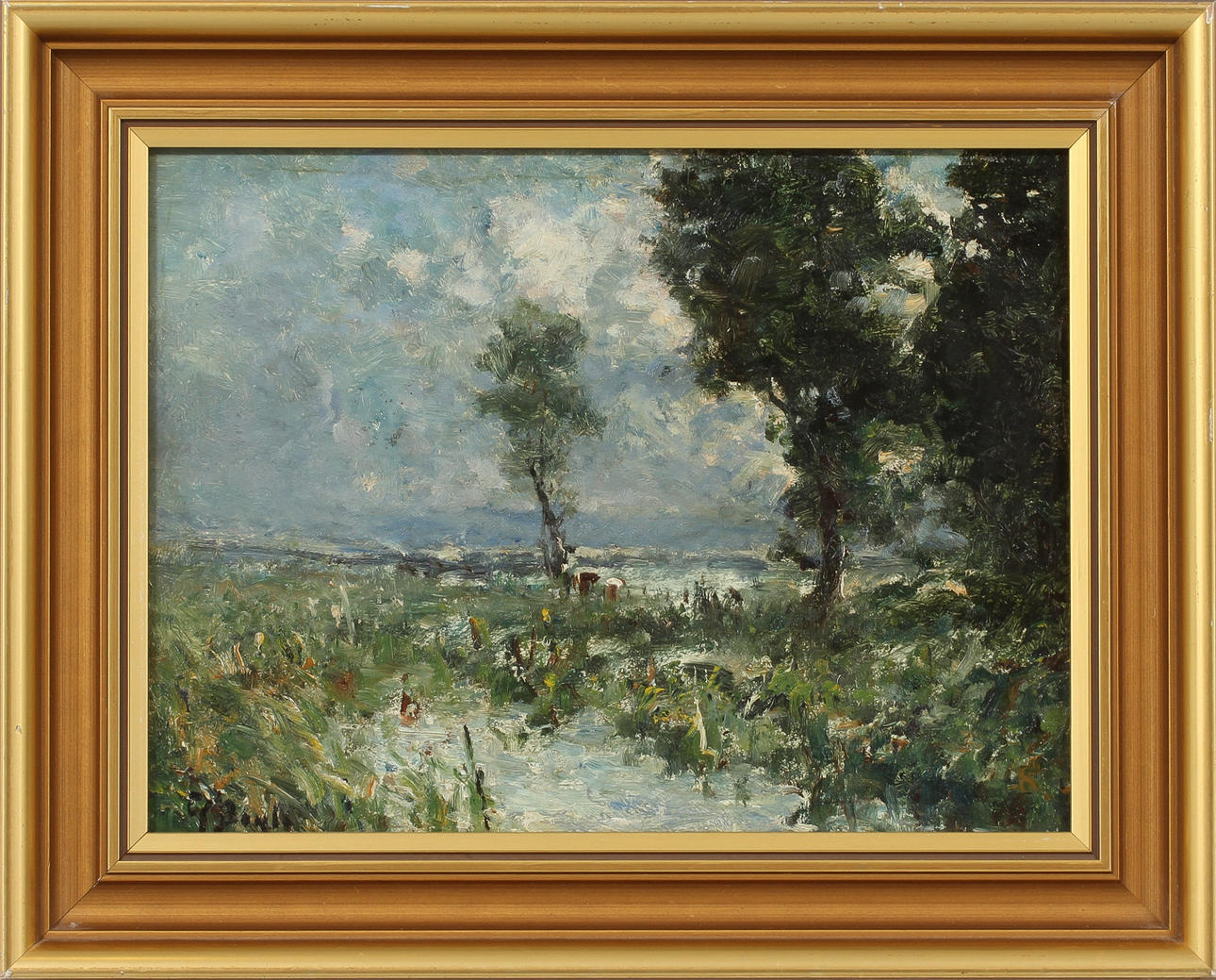 GEORG BOYLE. Olja på pannå, signerad.