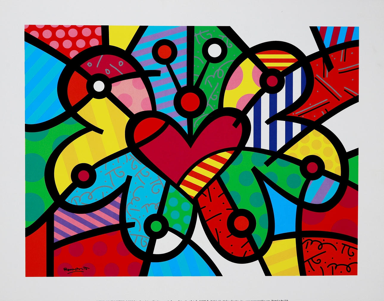 AFTER ROMERO BRITTO. "Heart butterfly".