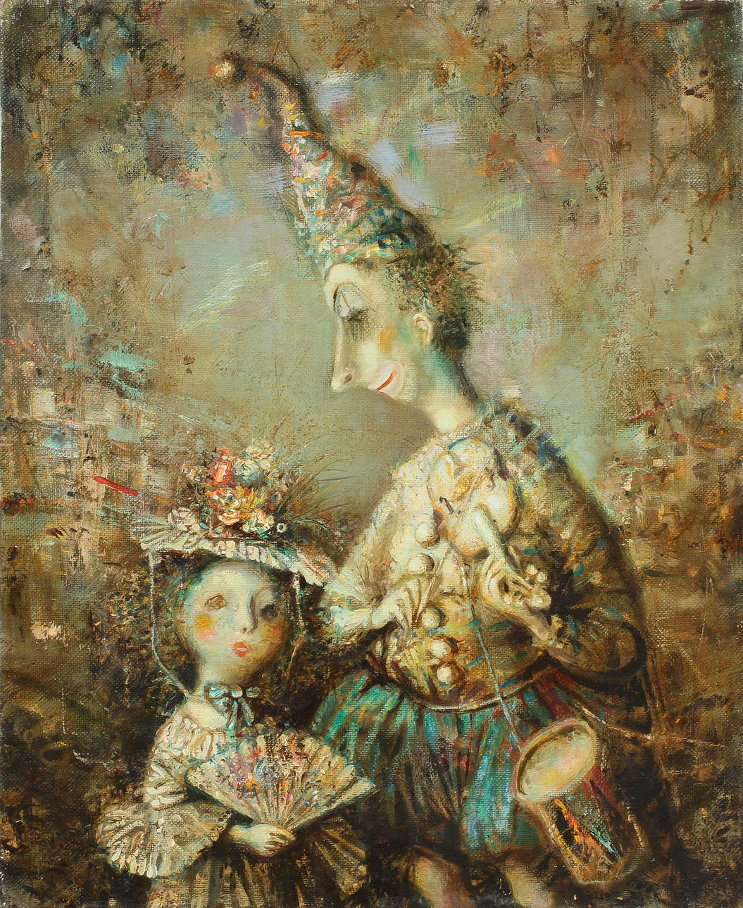 VLADIMIR VTORENKO. "Clowner", olja på duk, signerad och daterad 1993 a tergo.