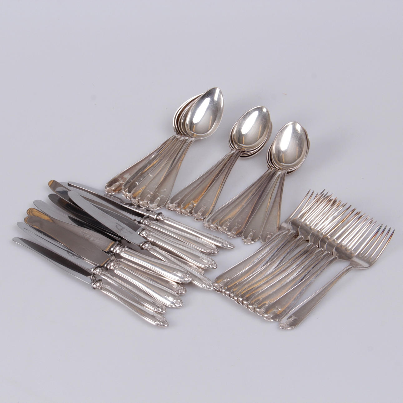 BESTICK, 42 delar, nysilver, "Vasa", GAB, 1900-tal.