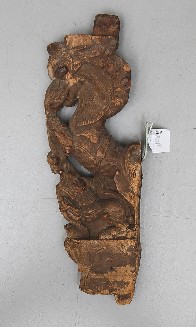 ORNAMENT, snidat trä, sannolikt orientaliskt, 1700/1800-tal.