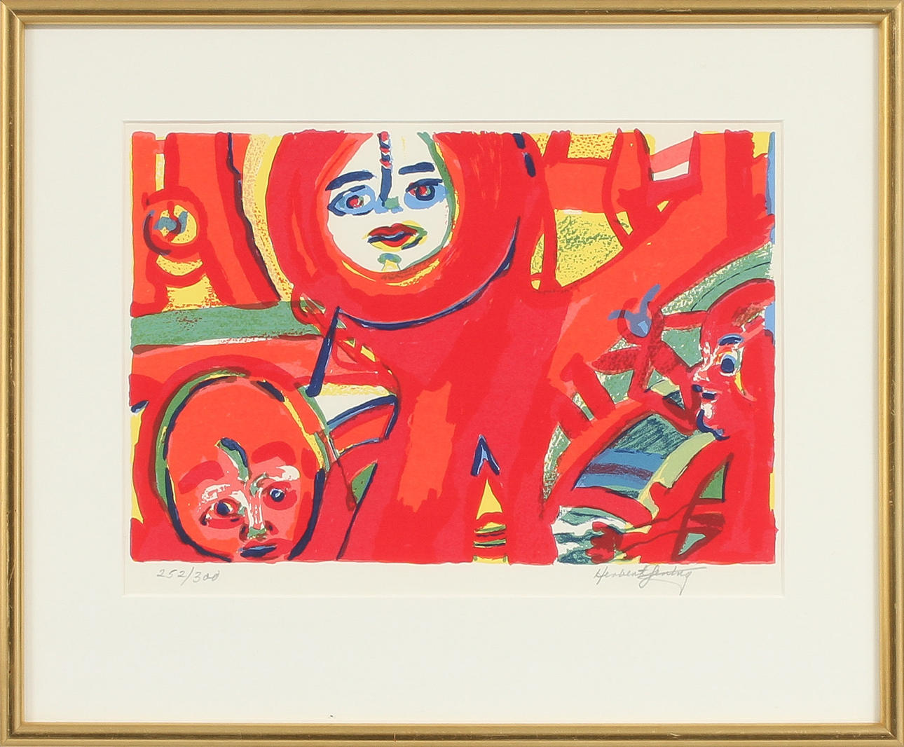 HERBERT GENTRY. Figurkomposition, färglitografi, signerad och numrerad 252/300.