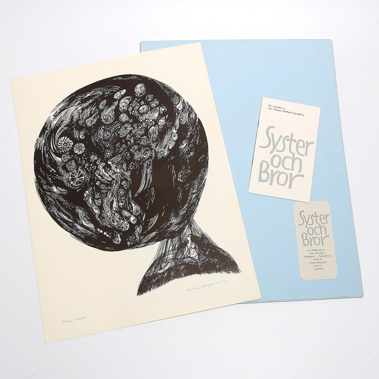 ANN MARGRETH DAHLQUIST-LJUNGBERG, litografi samt grafiska tryck, 17 st, 1900-tal.