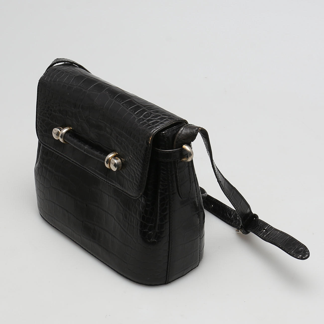 VÄSKA i pressad kroko. Bally, Italien. 1900-tal.