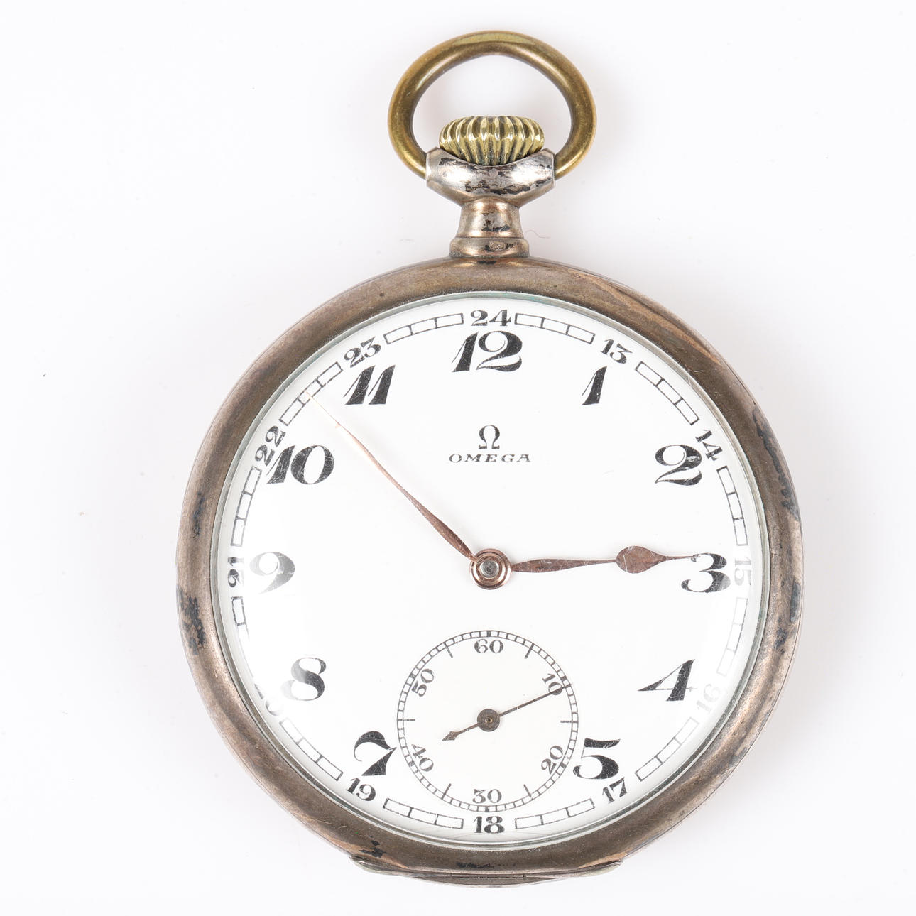 TASCHENUHR, Omega, Silber.