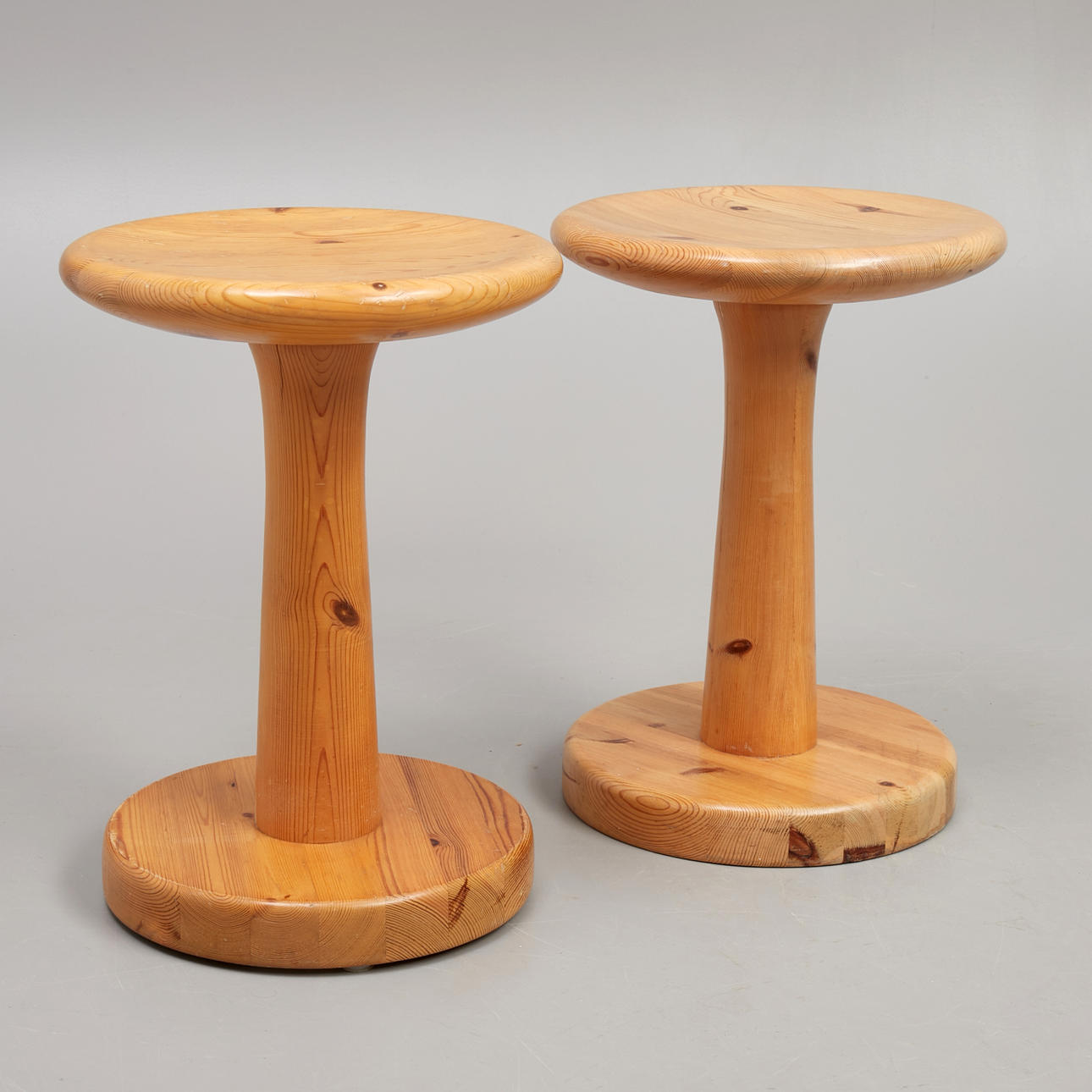 RAINER DAUMILLER. Stools, 1 pair, pine, 1960s/70s. Furniture 