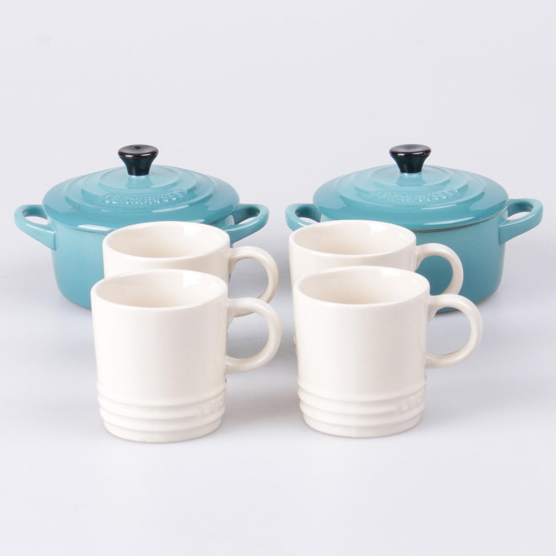 GRYTOR, och muggar, 6 delar, stengods, Lecreuset.