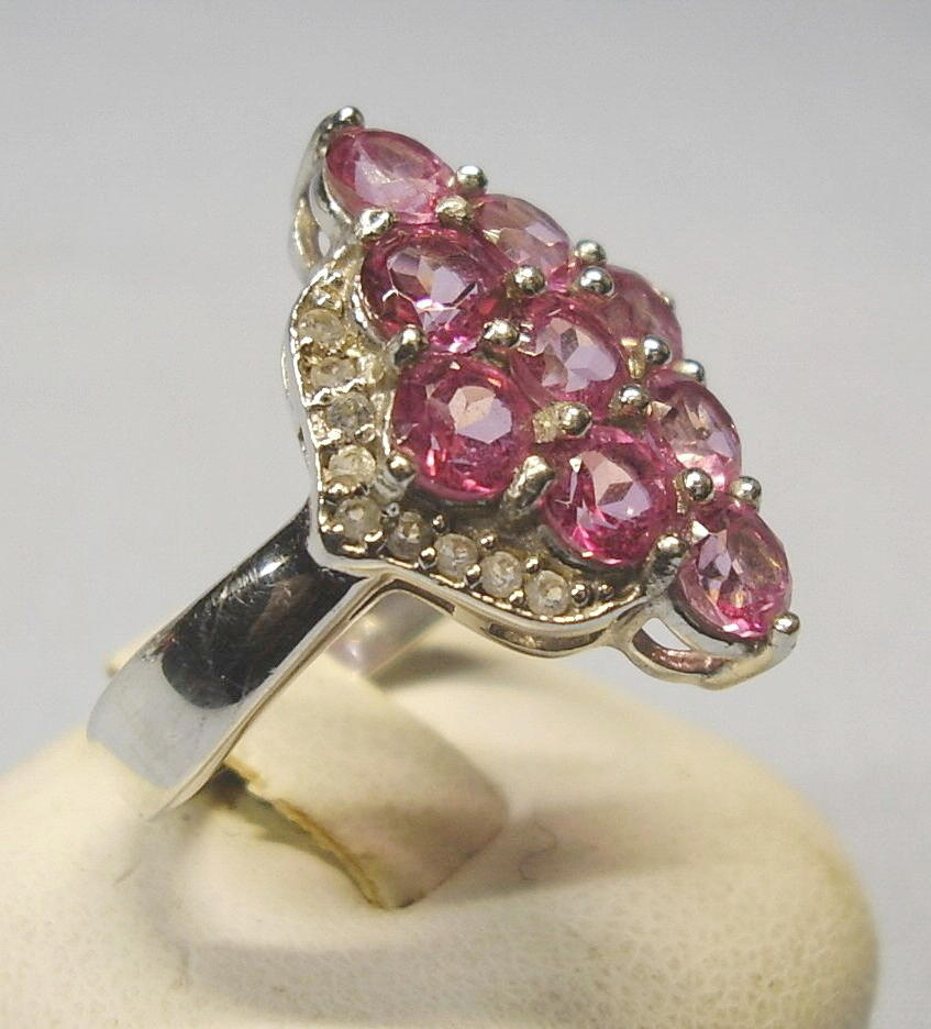 925 SILVERRING MED ROSA TOPAS.