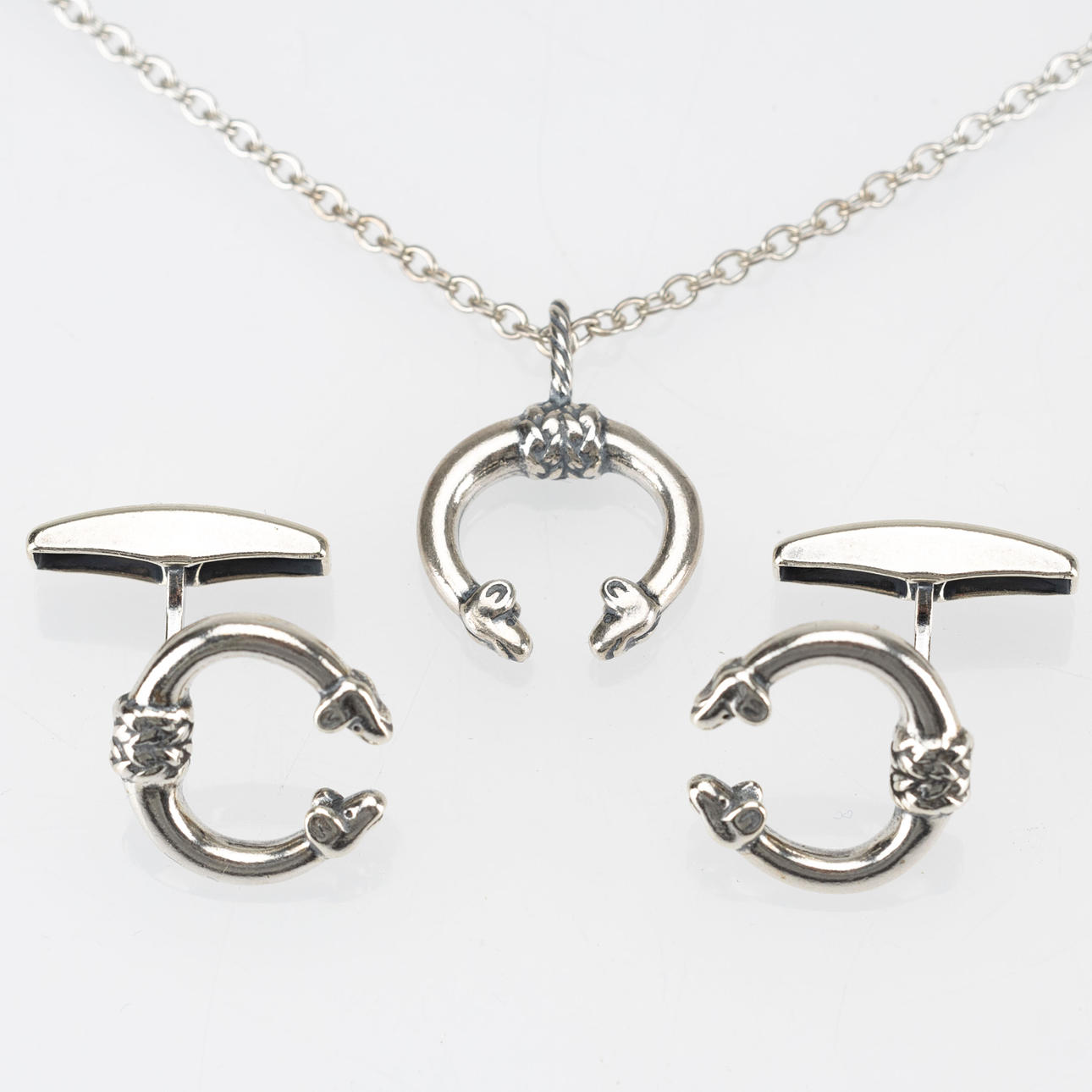 PENDANT and CUFFLINKS, silver, Kalevala Koru, Elk.