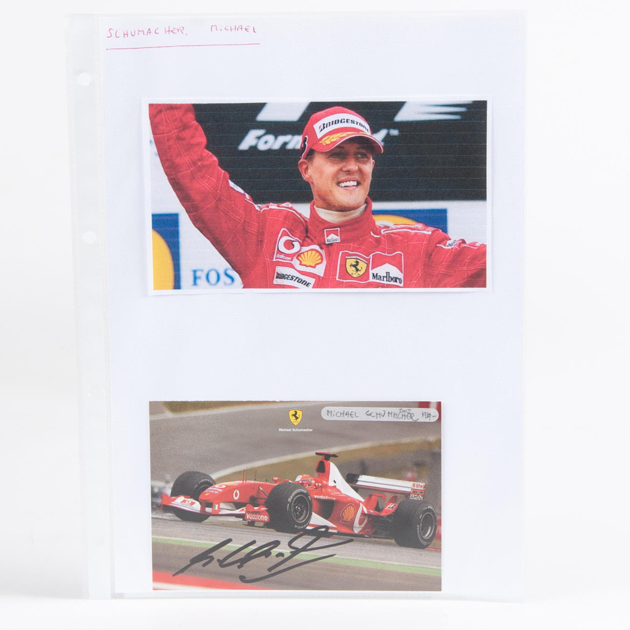 MICHAEL SCHUMACHER. Autogramm signierte Postkarte.