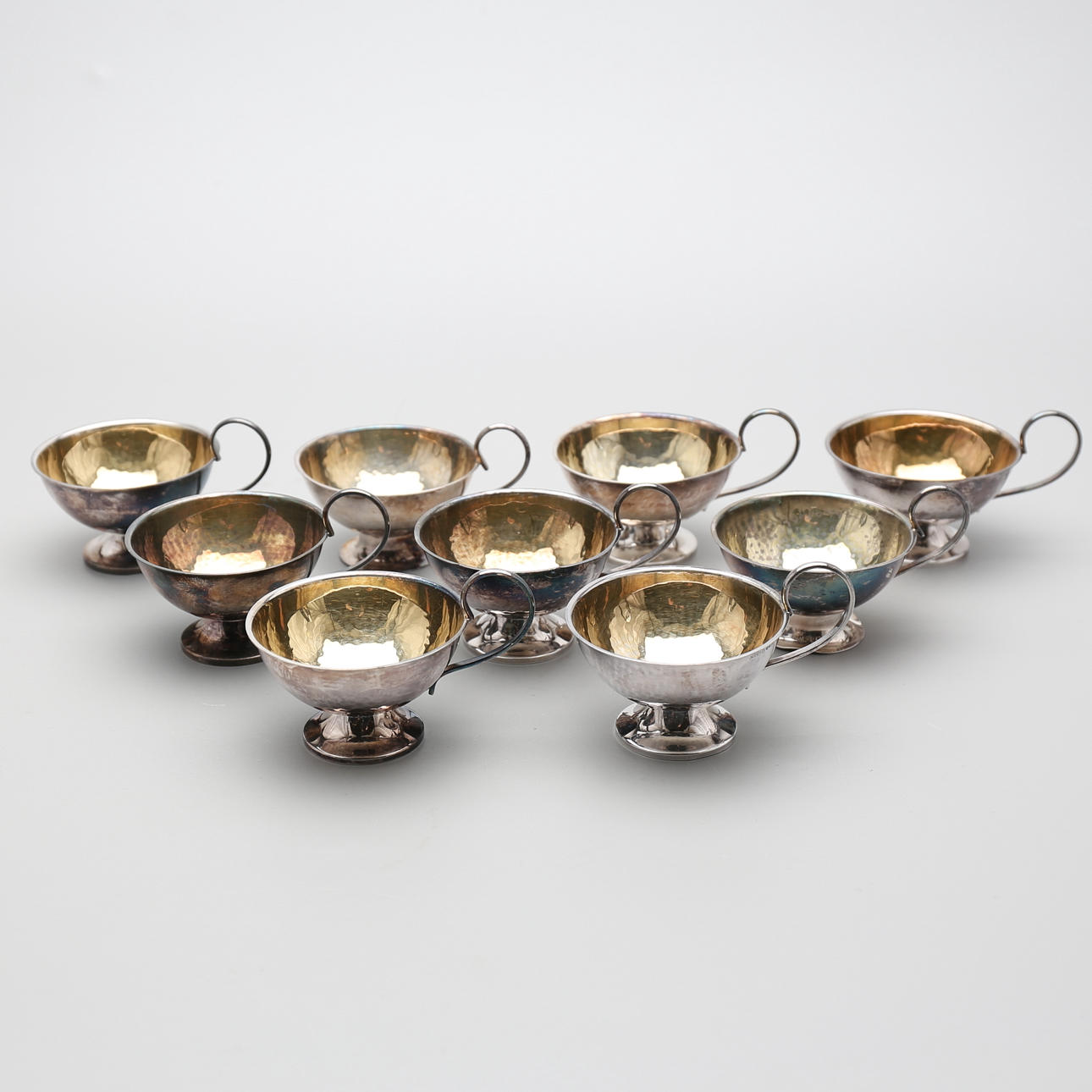 PUNSCHMUGGAR, 9 st, silver, 279 gram.