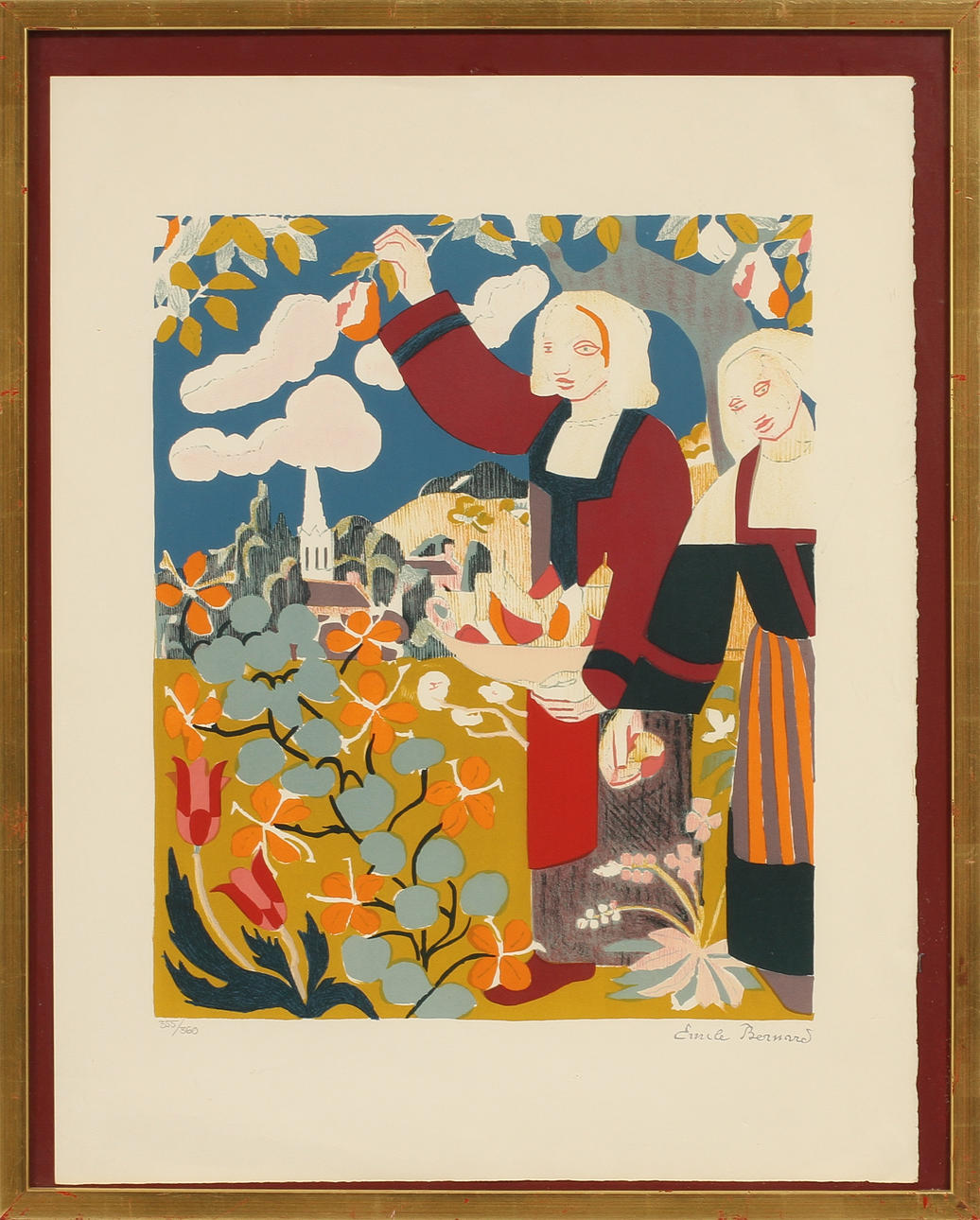 EMILE BERNARD. Färglitografi, signerad i trycket, numrerad 355/360.