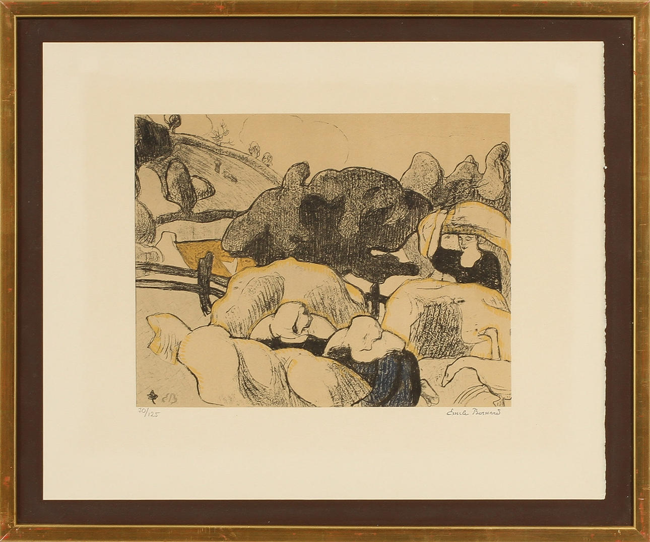 EMILE BERNARD. Färglitografi, stämpelsignerad, numrerad 70/125.