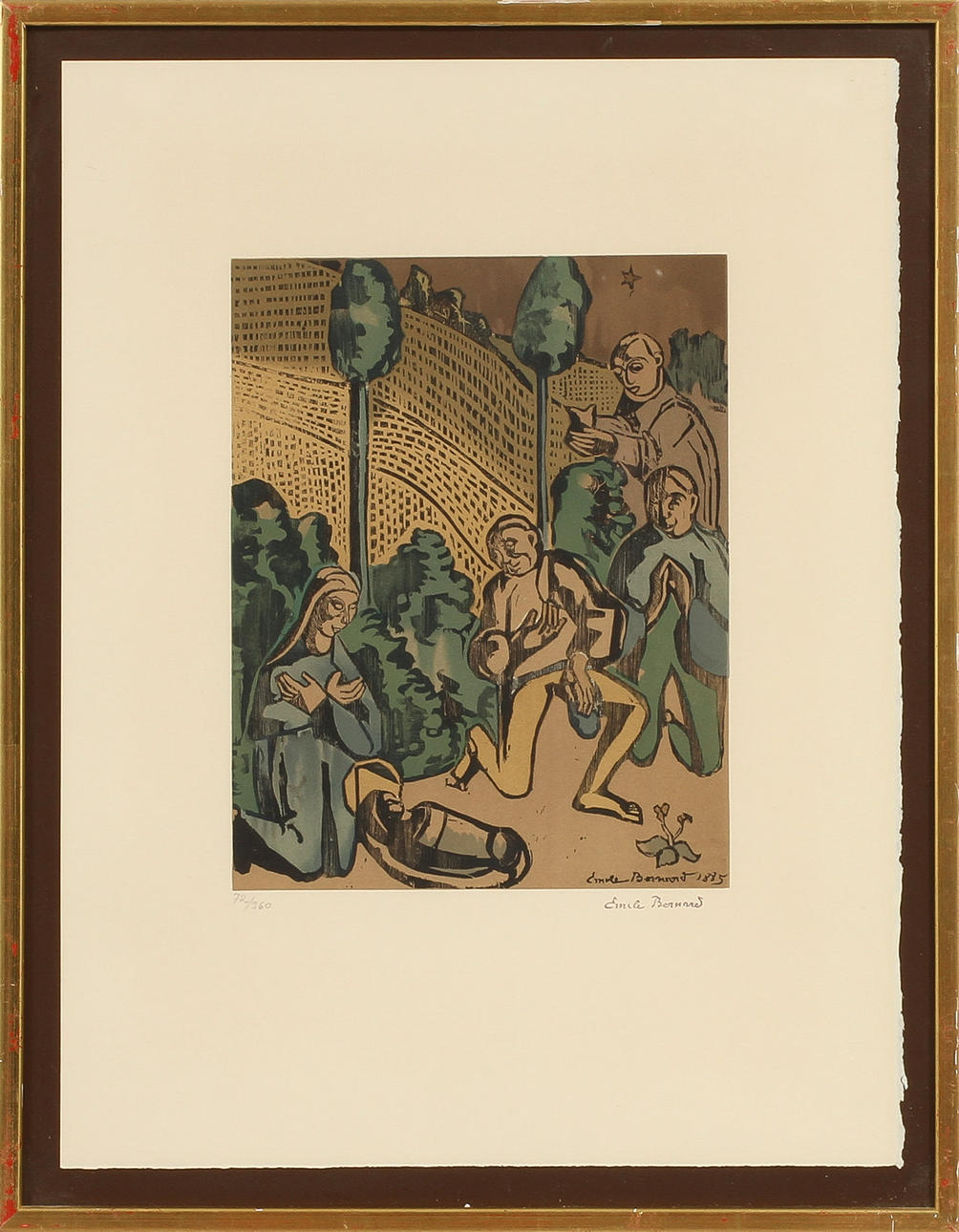 EMILE BERNARD. Färglitografi, signerad och numrerad 72/360.