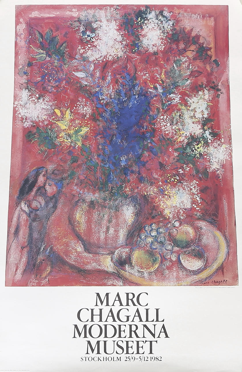 UTSTÄLLNINGSAFFISCH, Marc Chagall, Moderna Museet, Stockholm 1982.